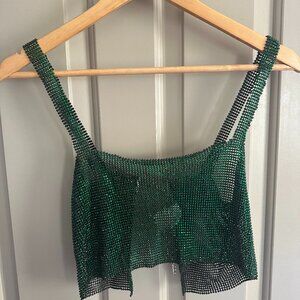Green Rhinestone Top